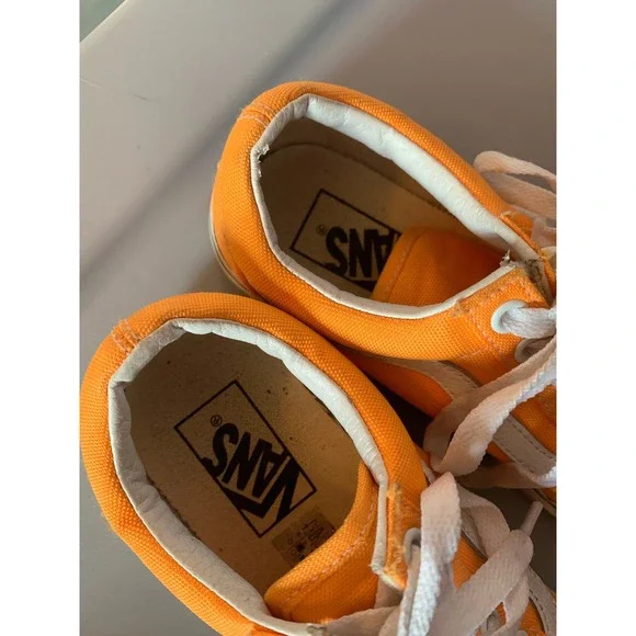 Vans Sneakers Neon Orange and White GUC size 5.5 women 4.0 men - Picture 4 of 13